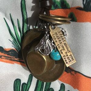 Western Necklace With Charms On Adjustable Leather Cord